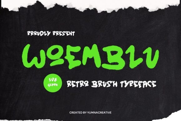 Woemblu: A Display Font for Creating Retro Brush Style Artwork